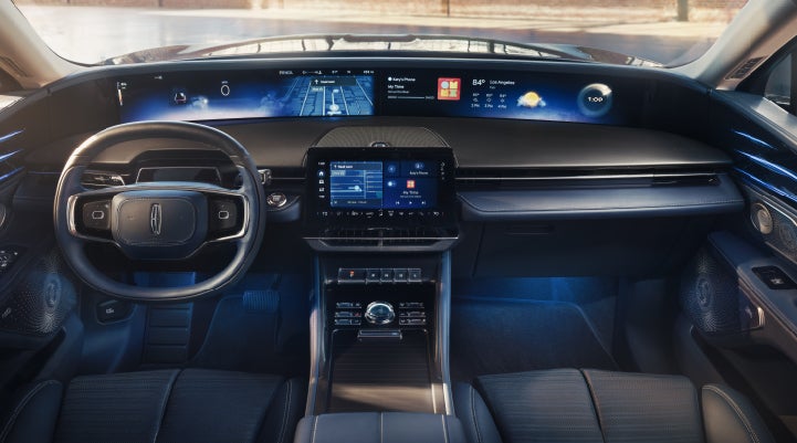A large panoramic display is shown on the dashboard of a 2026 Lincoln Nautilus® SUV | Deacon Jones Lincoln in Goldsboro NC