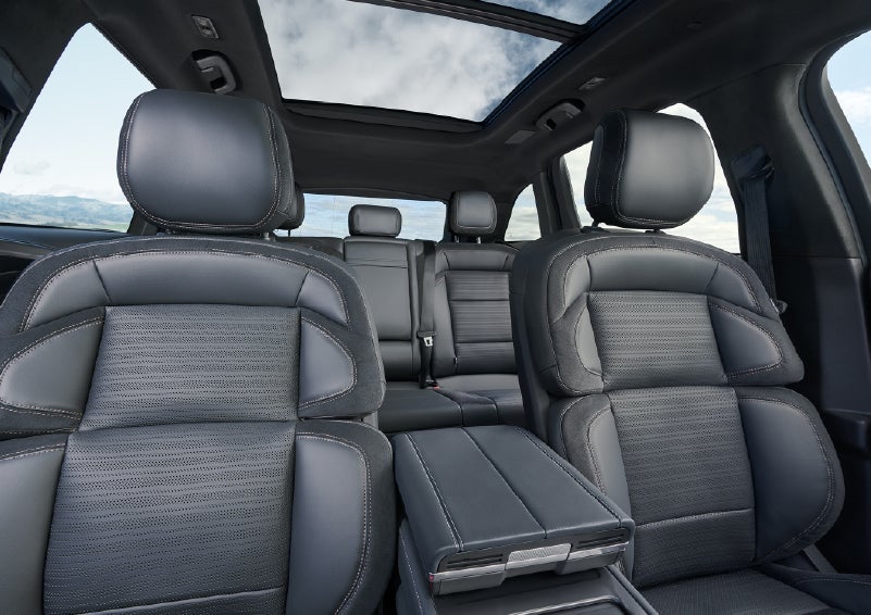 The spacious second row and available panoramic Vista Roof® is shown. | Deacon Jones Lincoln in Goldsboro NC
