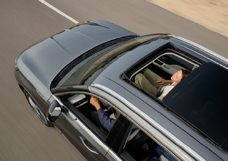 The available panoramic Vista Roof® of a 2027 Lincoln Aviator® SUV is open. | Deacon Jones Lincoln in Goldsboro NC