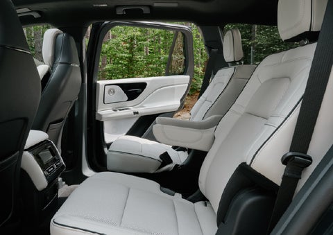 A side view of the second row with captain’s chairs in a 2027 Lincoln Aviator® Black Label™ SUV. | Deacon Jones Lincoln in Goldsboro NC